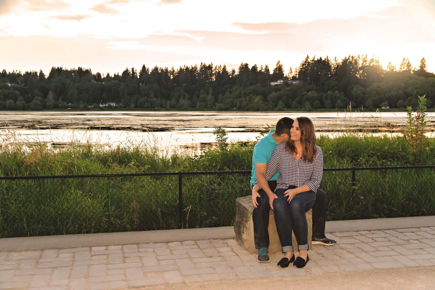 Ashley and Kris at the spot he proposed